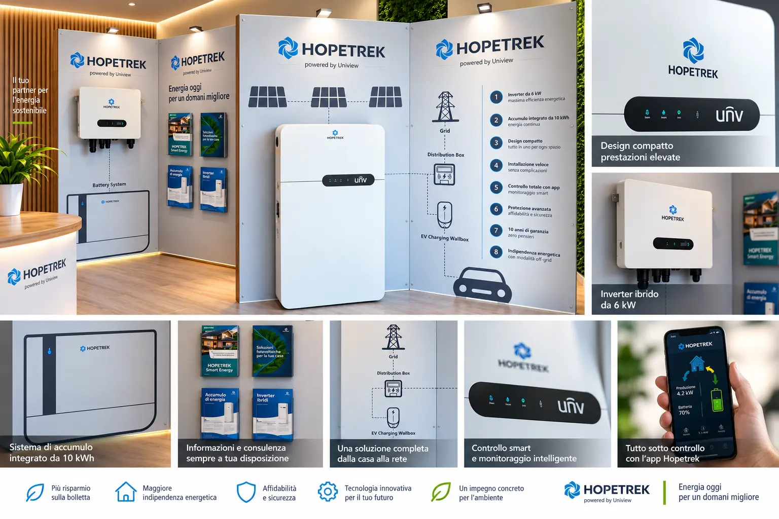 Panoramica dei prodotti e delle funzioni disponibili nello showroom Hopetrek